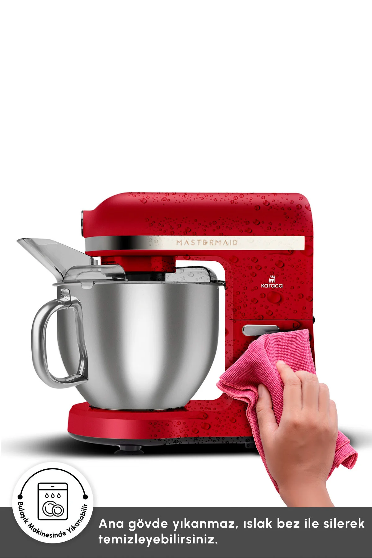 میکسر و ست MASTERMAID CHEF PRO DUAL SLEEVE STAND MIXER IMPERIAL RED 1750 W کاراجا Karaca