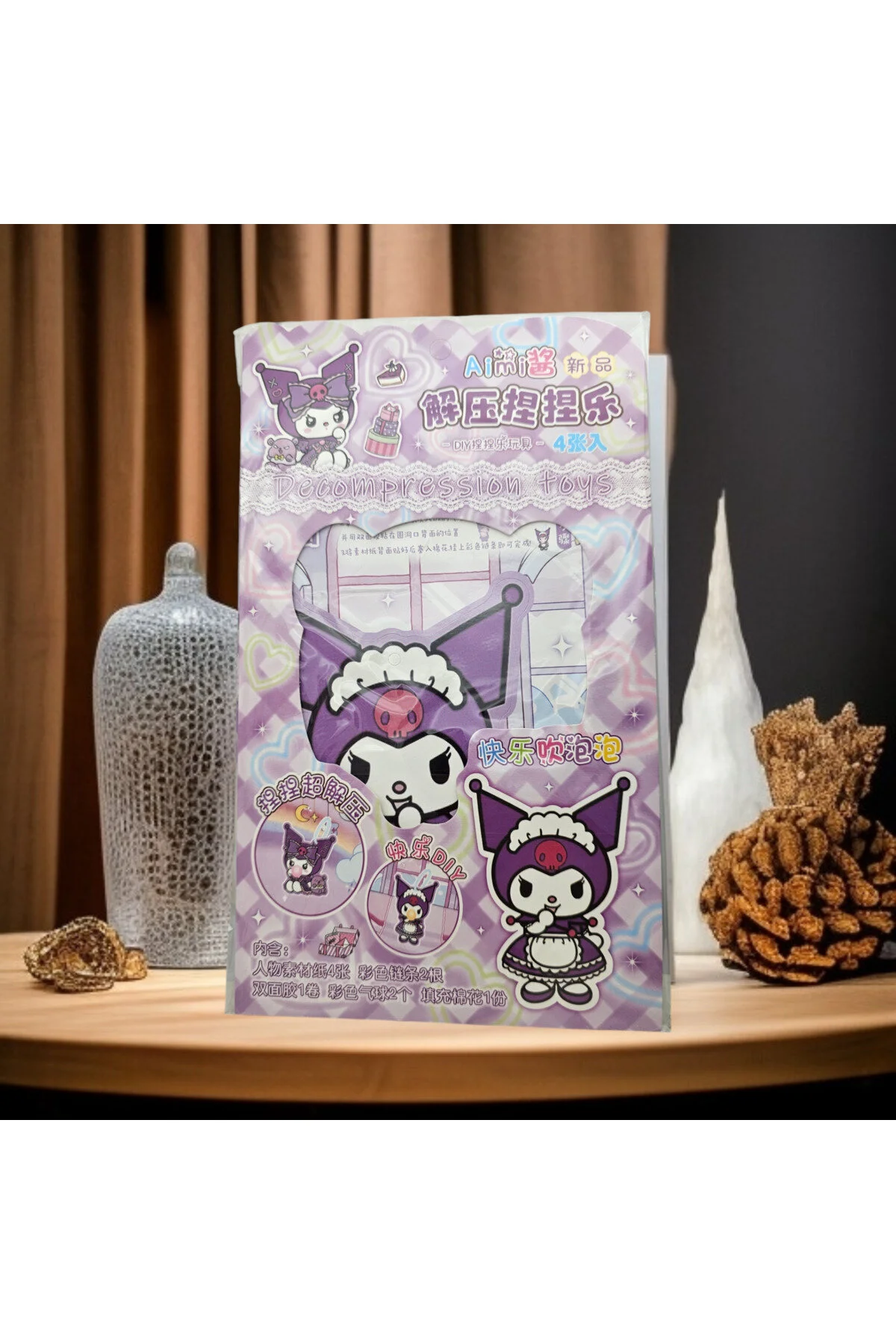 اسباب بازی های پشمی SANRIO KUROMI DIY دست ساز جاکلیدی فیگور سرگرمی و Meyra Accessories