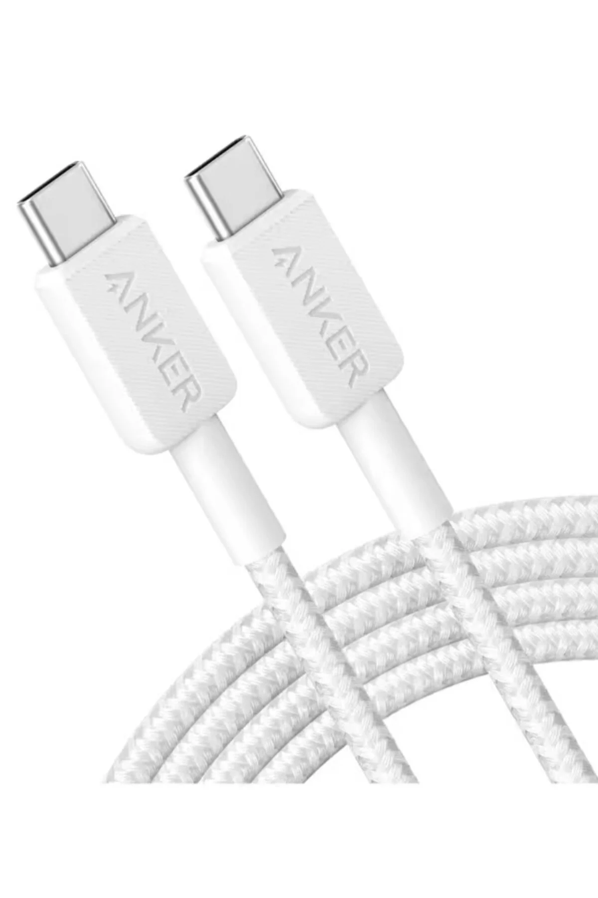 کابل شارژ 322 POWERLINE USB C به بافته 3FT 0.9M 60W IF WHITE A81F5 Anker
