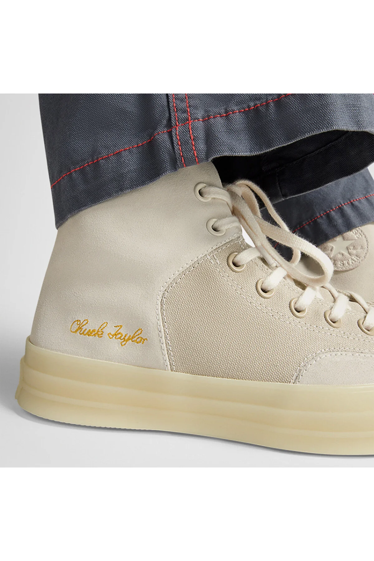 کفش زنانه چاک 70 مارکی مواد مخلوط بژ ورزشی سیاه کانورس Converse