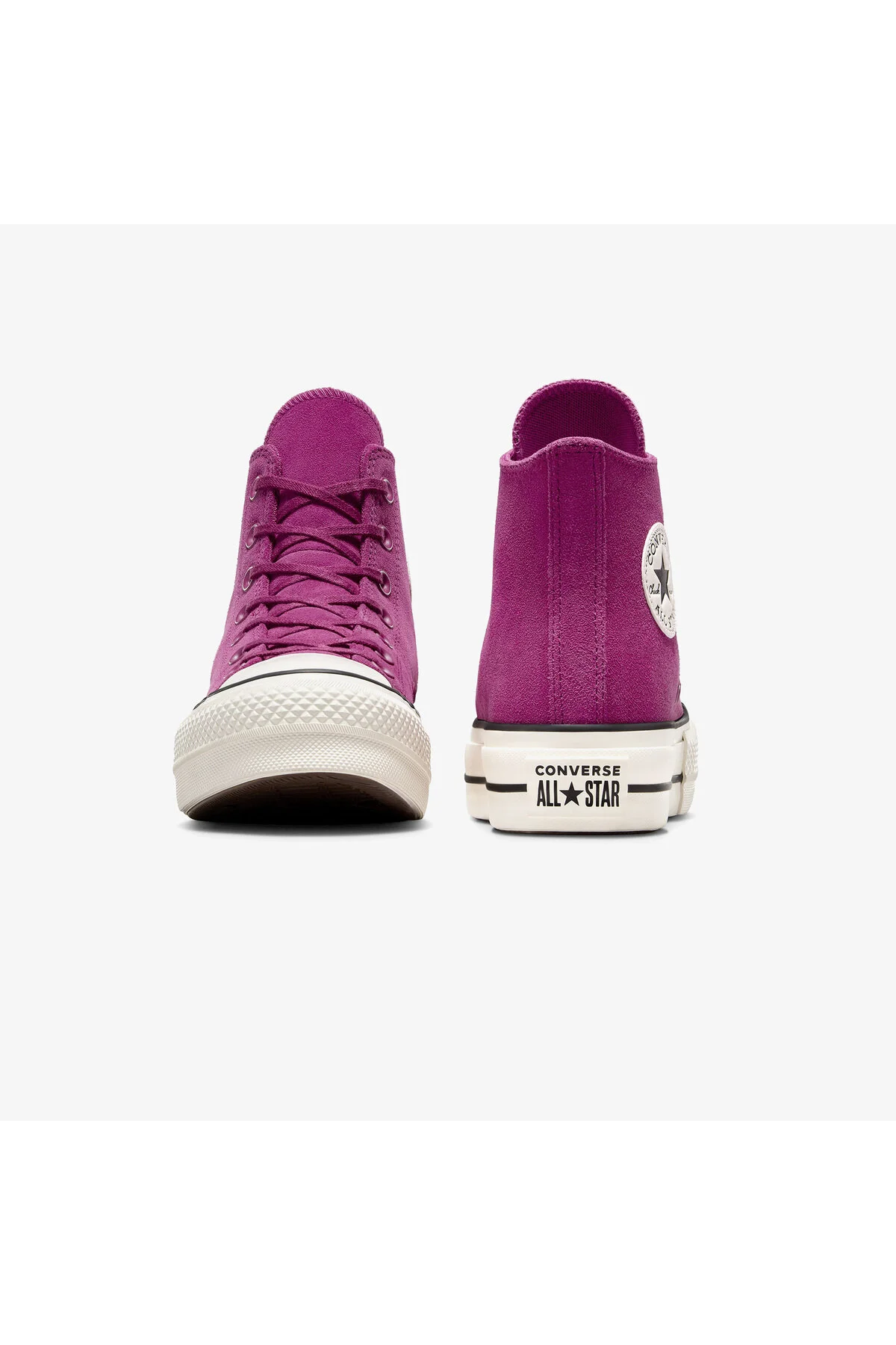اسنیکر کفش کتانی یونیسکس جیر بنفش با پلتفرم بالابر آل استار چاک تیلور کانورس Converse
