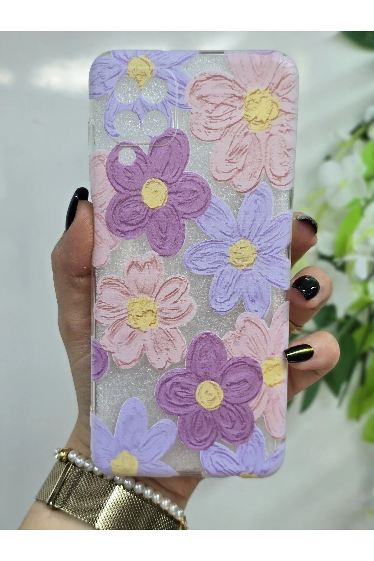 کاور و قاب گوشی شفاف با طرح گل پاستلی سازگار SAMSUNG GALAXY A12 M12 Magic Ring
