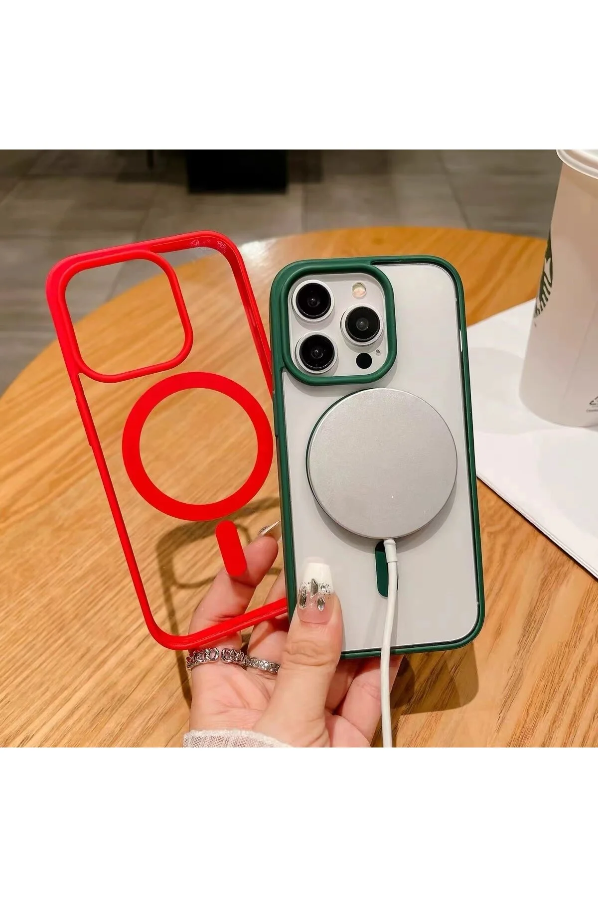 کاور و قاب APPLE IPHONE 13 PROMAX سازگار شارژ بی سیم MAGSAFE محافظ کامل پوشش سیلیکونی سخت رنگارنگ PSGT