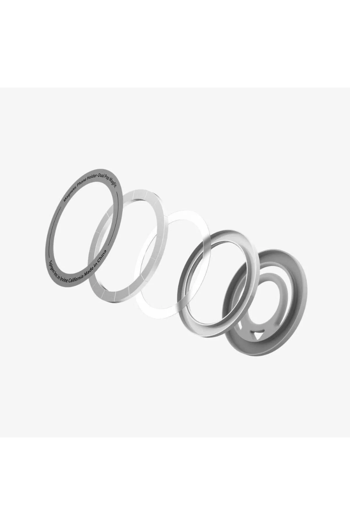 کاور و قاب نگهدارنده تلفن مغناطیسی MAGFIT DUAL POP برای IPHONE RING GREY با MAGSAFE OM105 AMP08887 اسپیگن Spigen