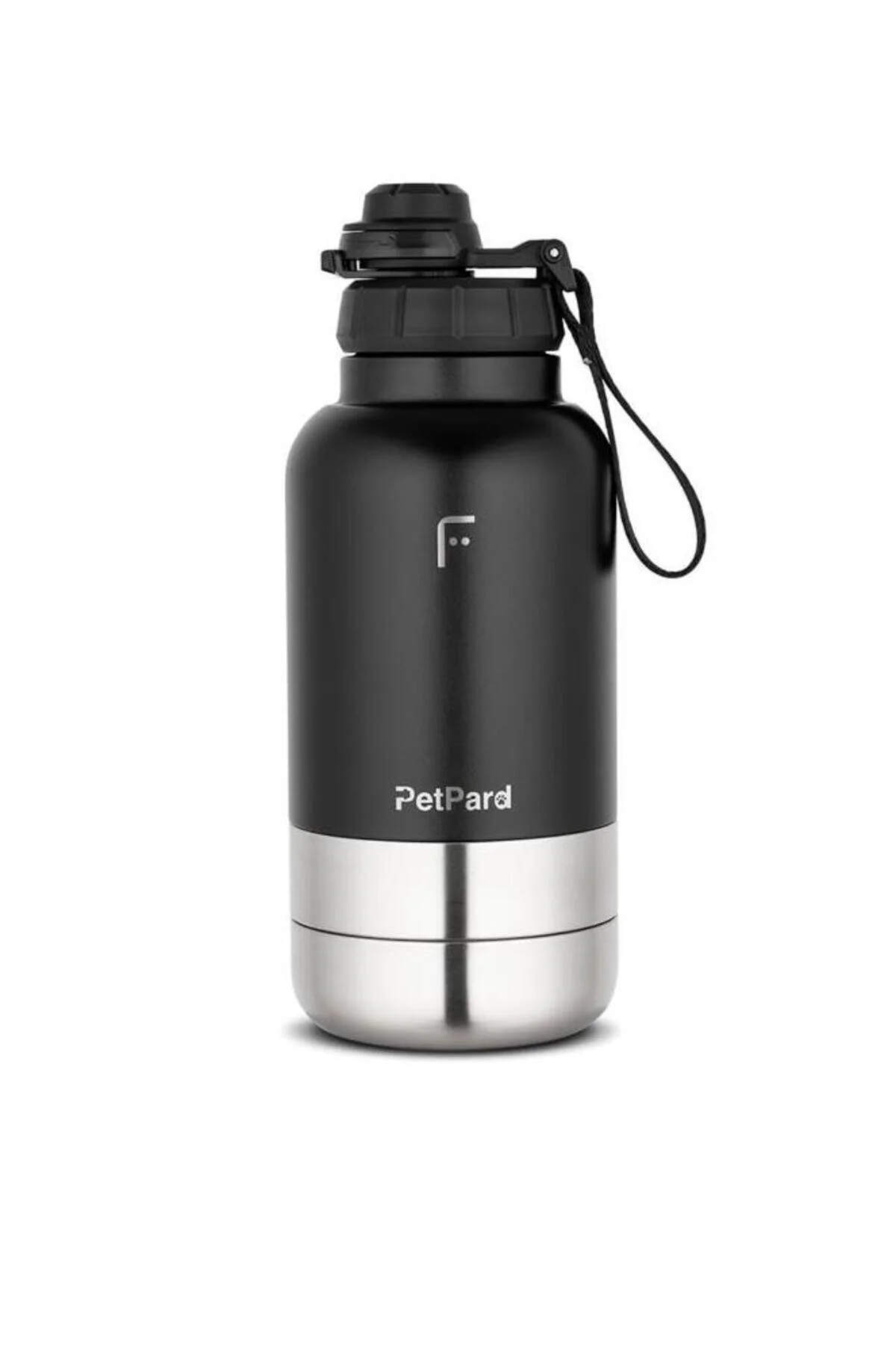 ظرف آب و غذای گربه سگ PETPARD 3 در 1 ظروف ترموس استیل ضدزنگ لیتری سیاه فکر Fakir