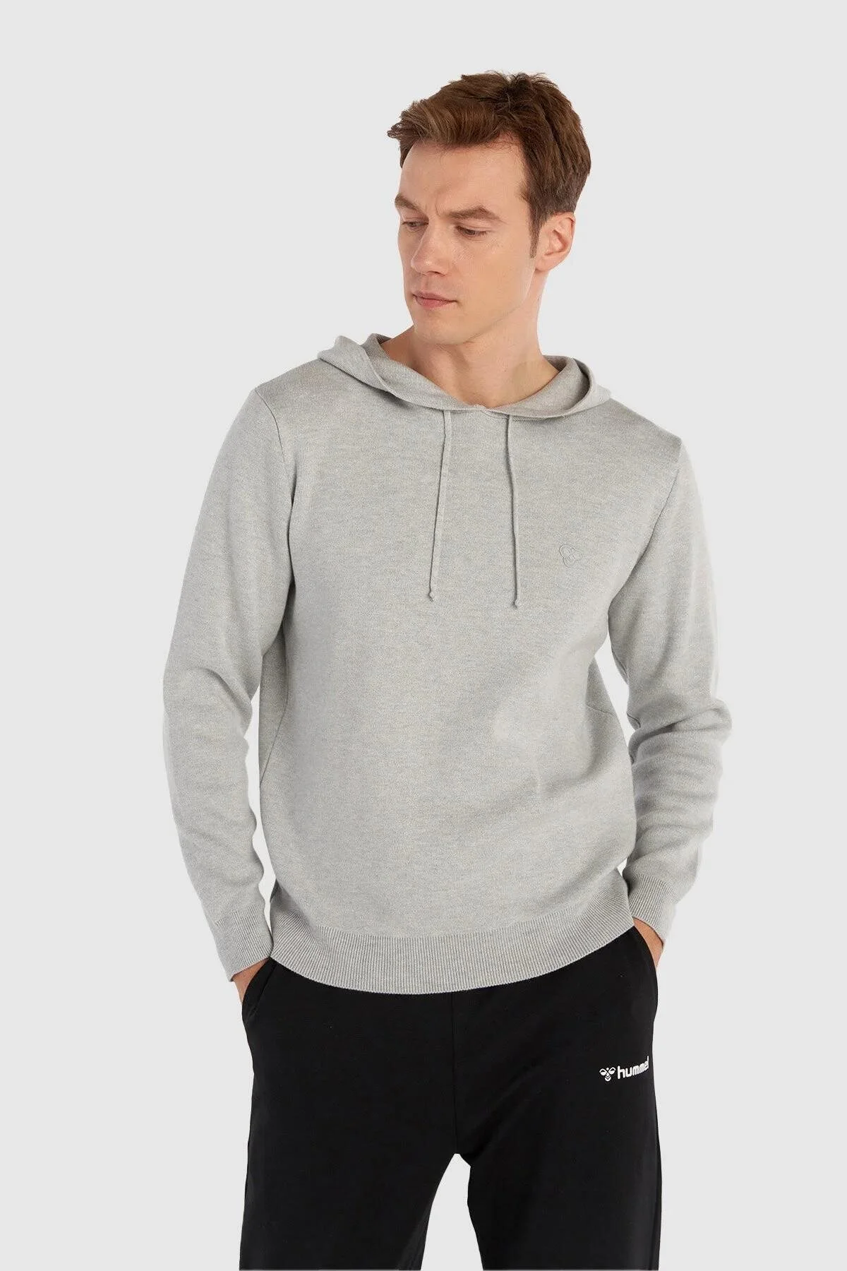 سویشرت ورزشی خاکستری مردانه Lenz Knit Sweatshirt هومل اورجینال hummel