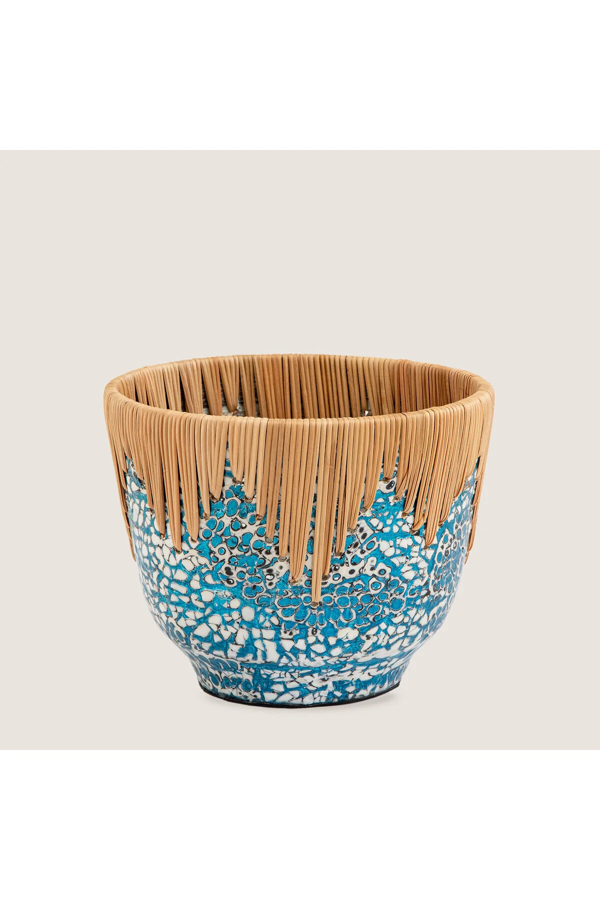 پایه گلدان CHI FLOWERING 17X21 سانتی متر سفید آبی روشن Chakra