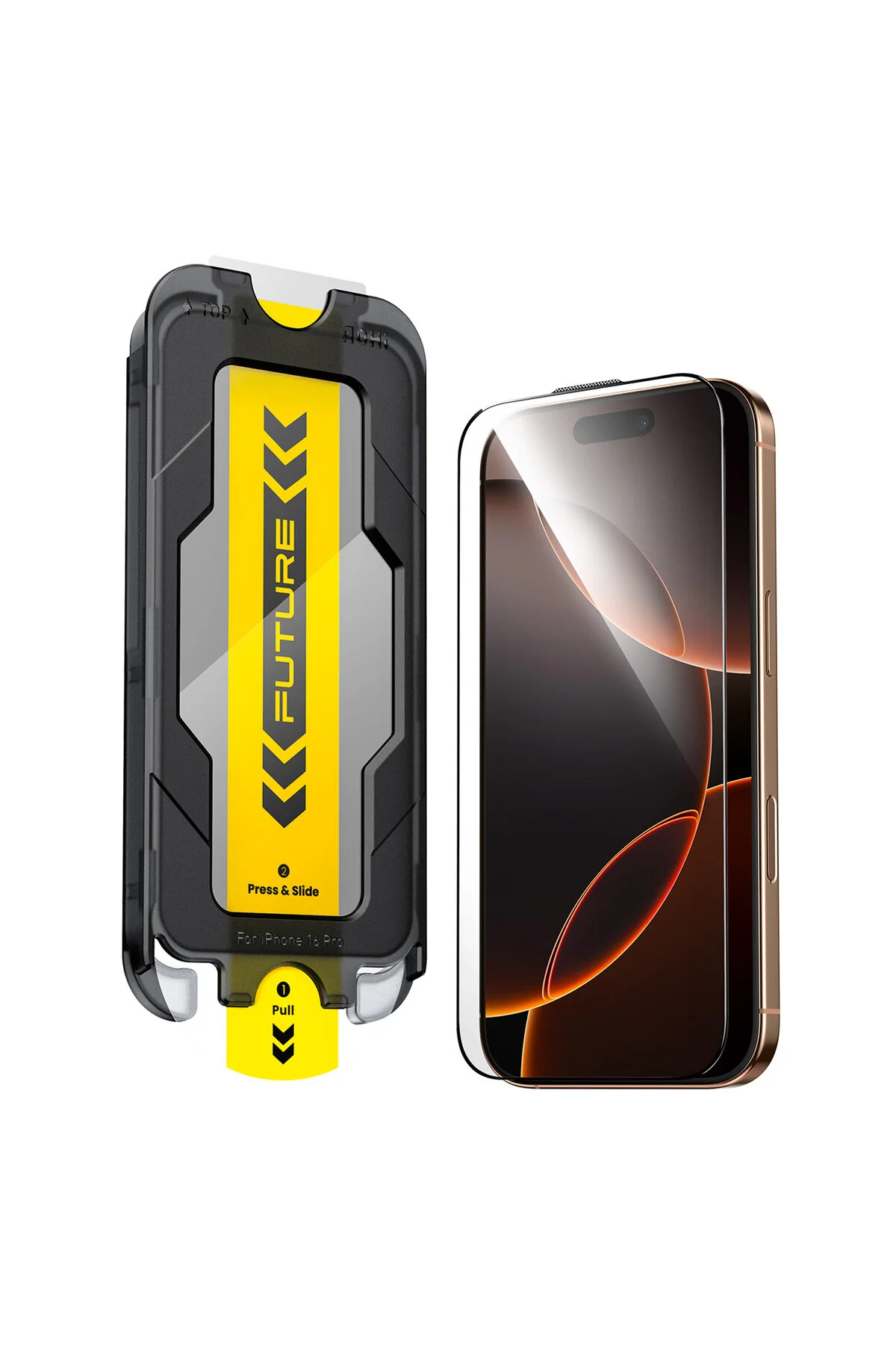 کاور و قاب محافظ صفحه نمایش آینده آیفون 16 PRO MAX محافظت کامل از شیشه ای بی نظیر Aohi