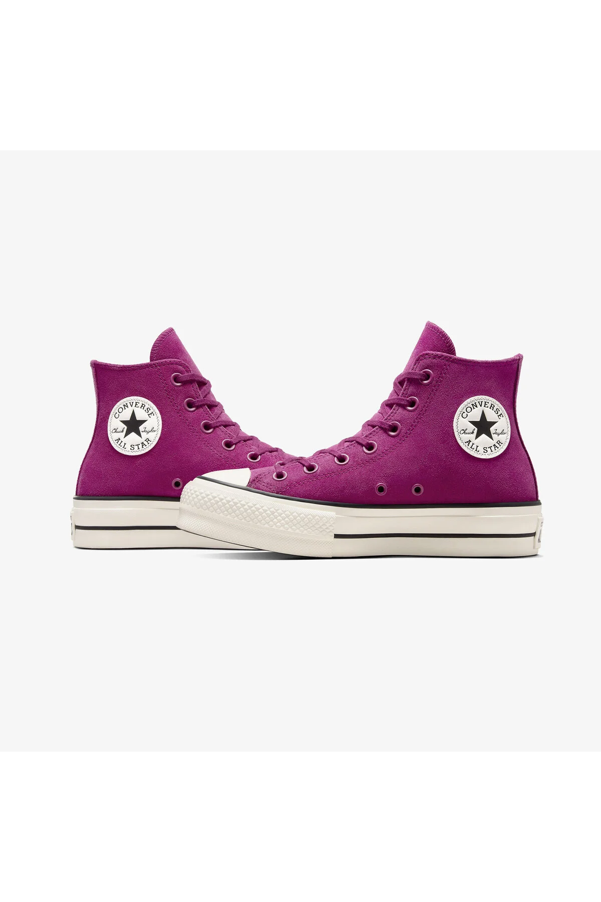 اسنیکر کفش کتانی یونیسکس جیر بنفش با پلتفرم بالابر آل استار چاک تیلور کانورس Converse