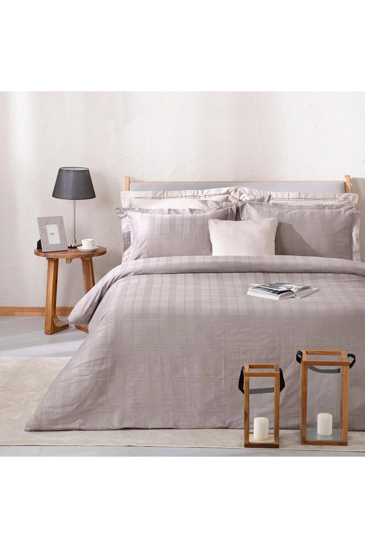 کاور لحاف خیلی بزرگ SAULE DUVET COVER مجموعه 230X220 سانتی متر بژ Chakra