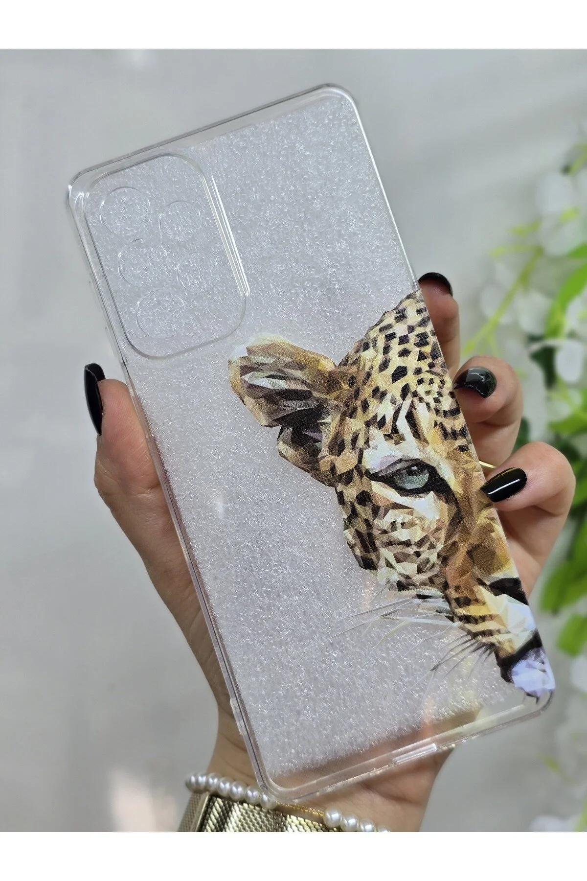 کاور و قاب گوشی شفاف طرح پلنگی سازگار با SAMSUNG GALAXY A52 Magic Ring