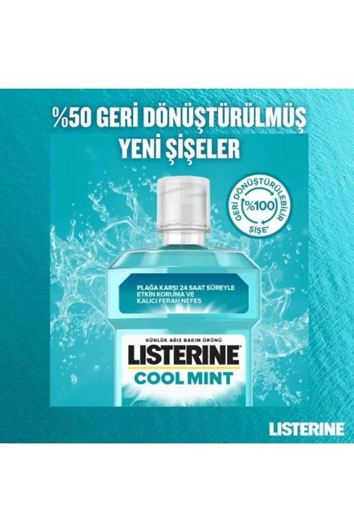 دهان شویه COOL MINT ORAL CARE WATER 95 ML سایز مسافرتی اورجینال Listerine
