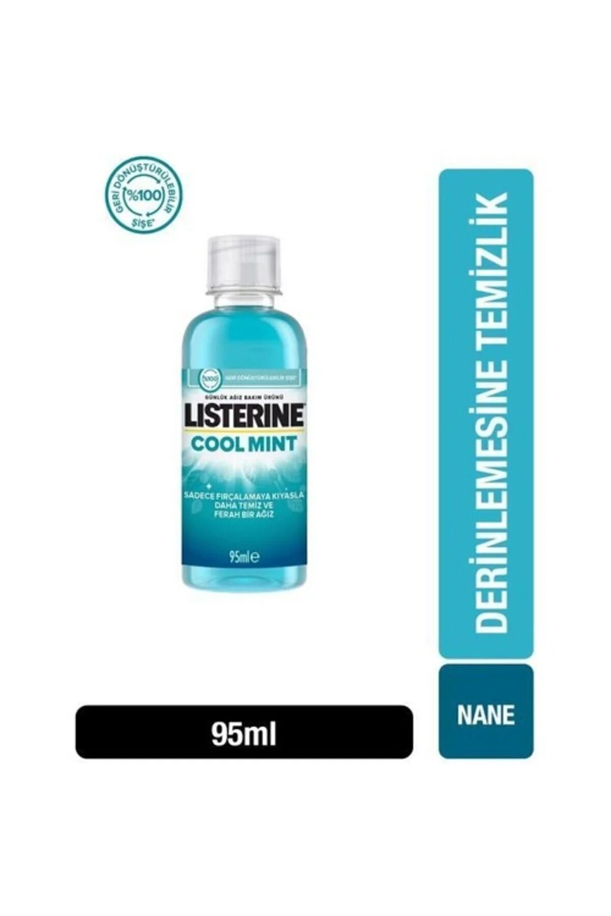 دهان شویه COOL MINT ORAL CARE WATER 95 ML سایز مسافرتی اورجینال Listerine