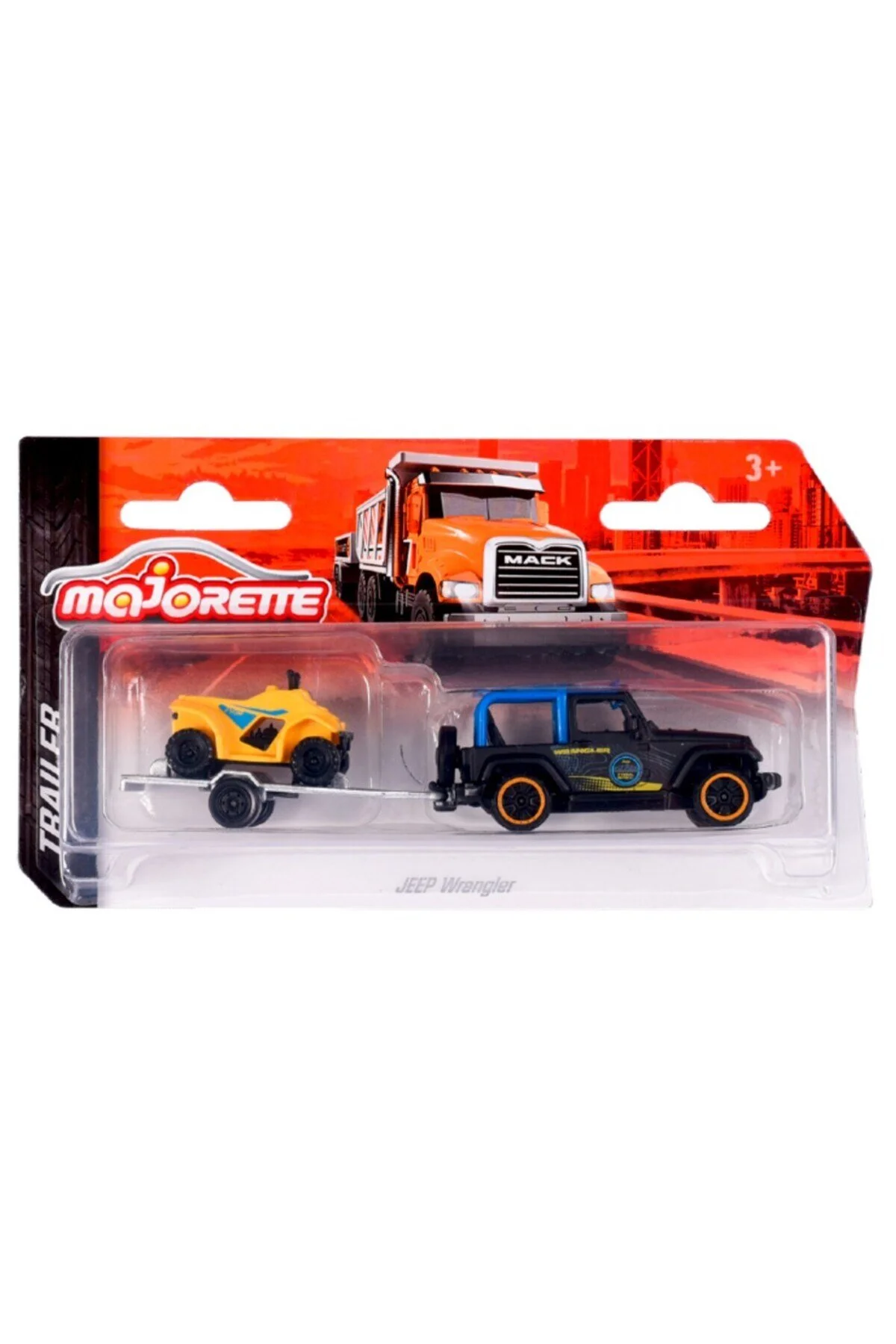 مدل خودرو تریلر جیپ WRANGLER + QUAD Majorette
