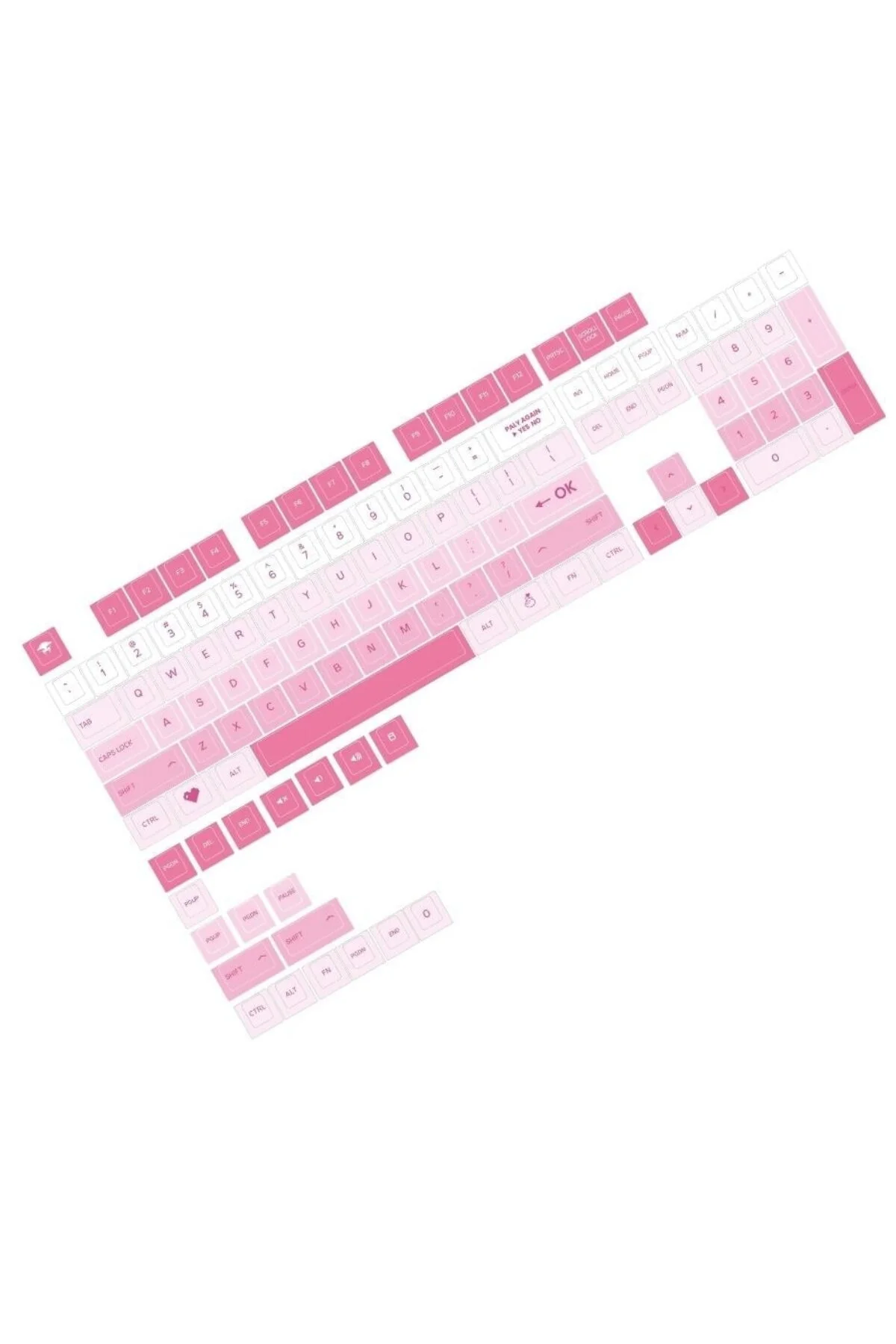 کیبورد مخصوص بازی H.KAKEN KC003 KEYCAPS 123 قطعه کلید صفحه مکانیکی تنظیم Havit
