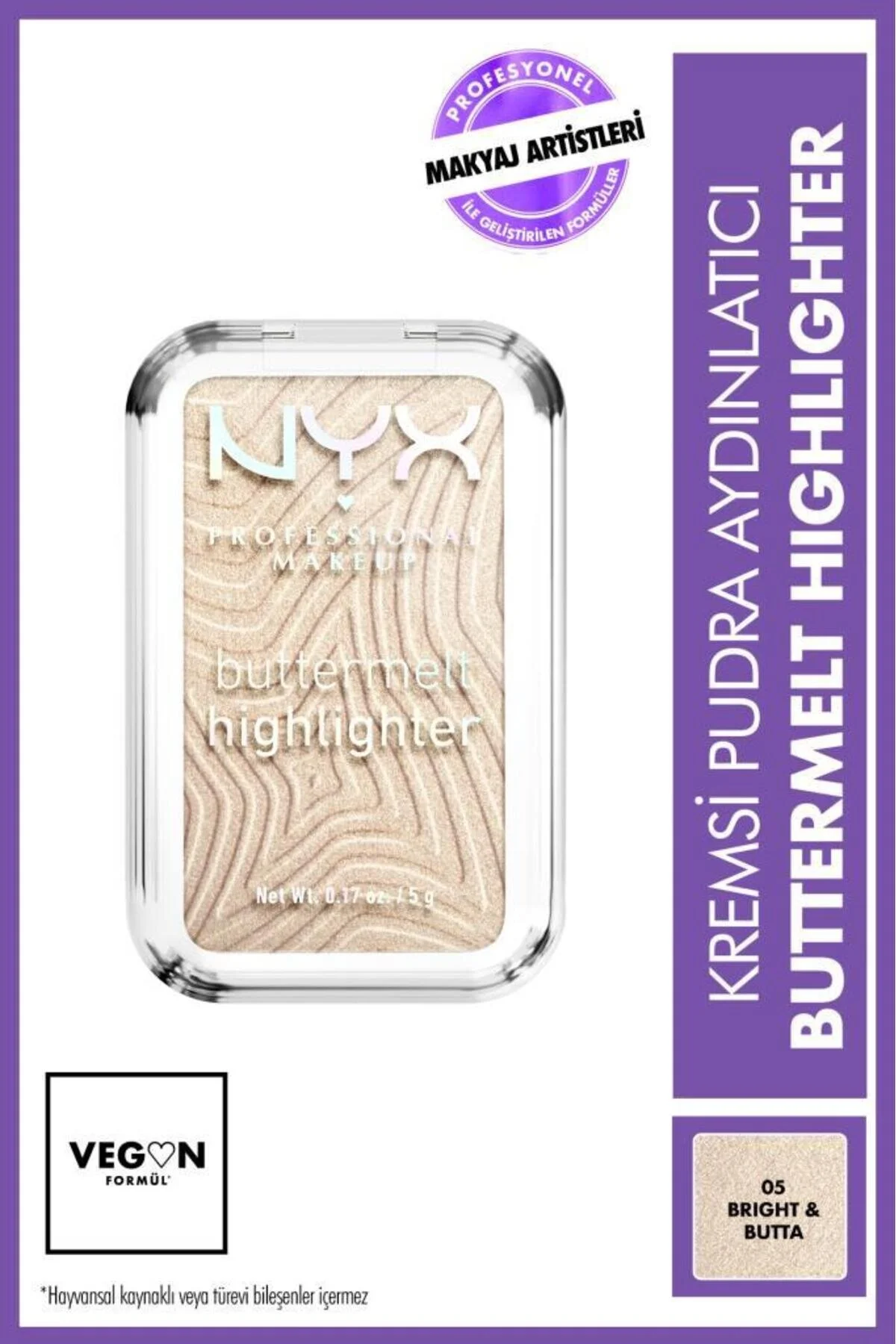 هایلایتر برش پودر خامه ای BUTTERMELT 05 BRIGHT & BUTTA NYX Professional Makeup