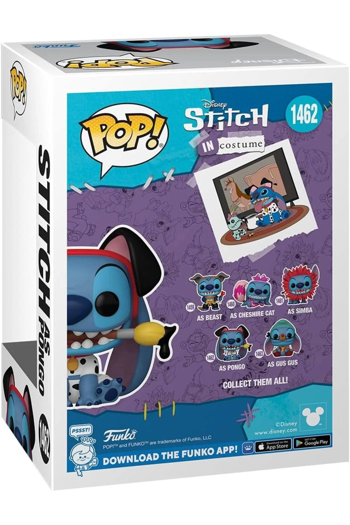 اسباب بازی های فیگور شخصیت پاپ دیزنی: لباس بخیه PONGO 101 DALMATIAN LILO و STITCH VINIL شکل 9.5 سانتی متر Funko