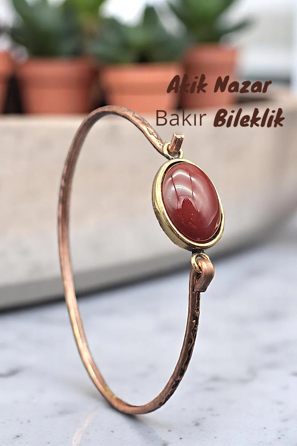دستبند فشن شیک ترند سنگ عقیق مس واقعی خالص محافظت از چشم بد موقعیت های خاص هدیه NBS Beautiful Naturel Stones
