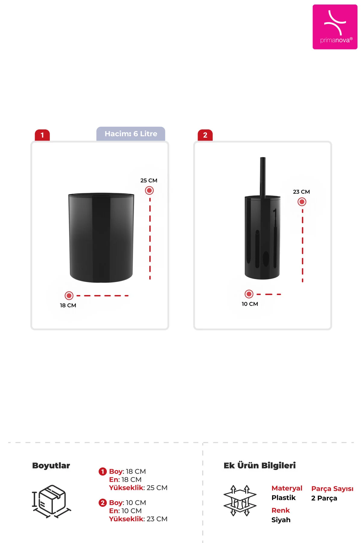ست حمام سیاه سرویس بهداشتی Flores 2  Prima Nova