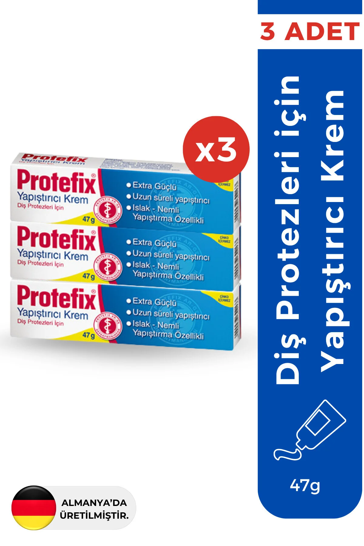 مراقبت از دندان مصنوعی کرم چسب 47 گرم 3 عدد اورجینال Protefix