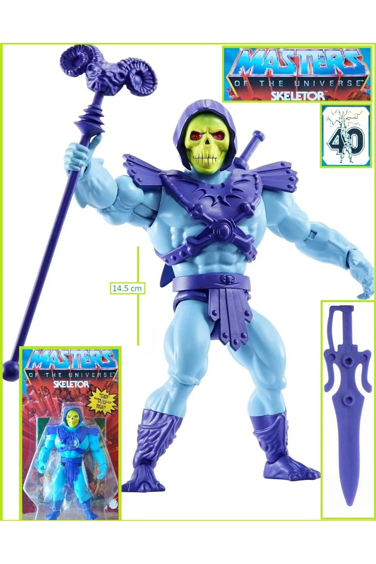 اسباب بازی های فیگور دیگر HEMAN SKELETOR SWORD RAM HEADED STAFF FIGUR MASTERS OF THE UNIVERSE ORJI ACTION OYUNCAKSAHİLİ