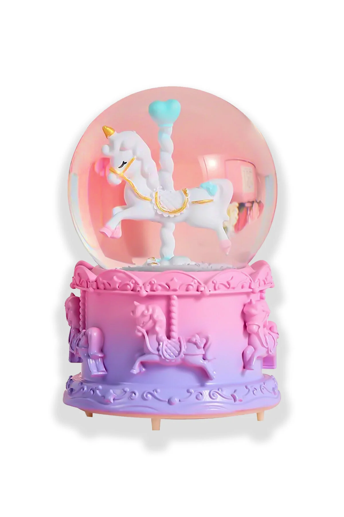 گوی برفی موزیکال UNICORN SNOW GLOBE جعبه نور LED تزئینی از ترکیه ALFAGİFT
