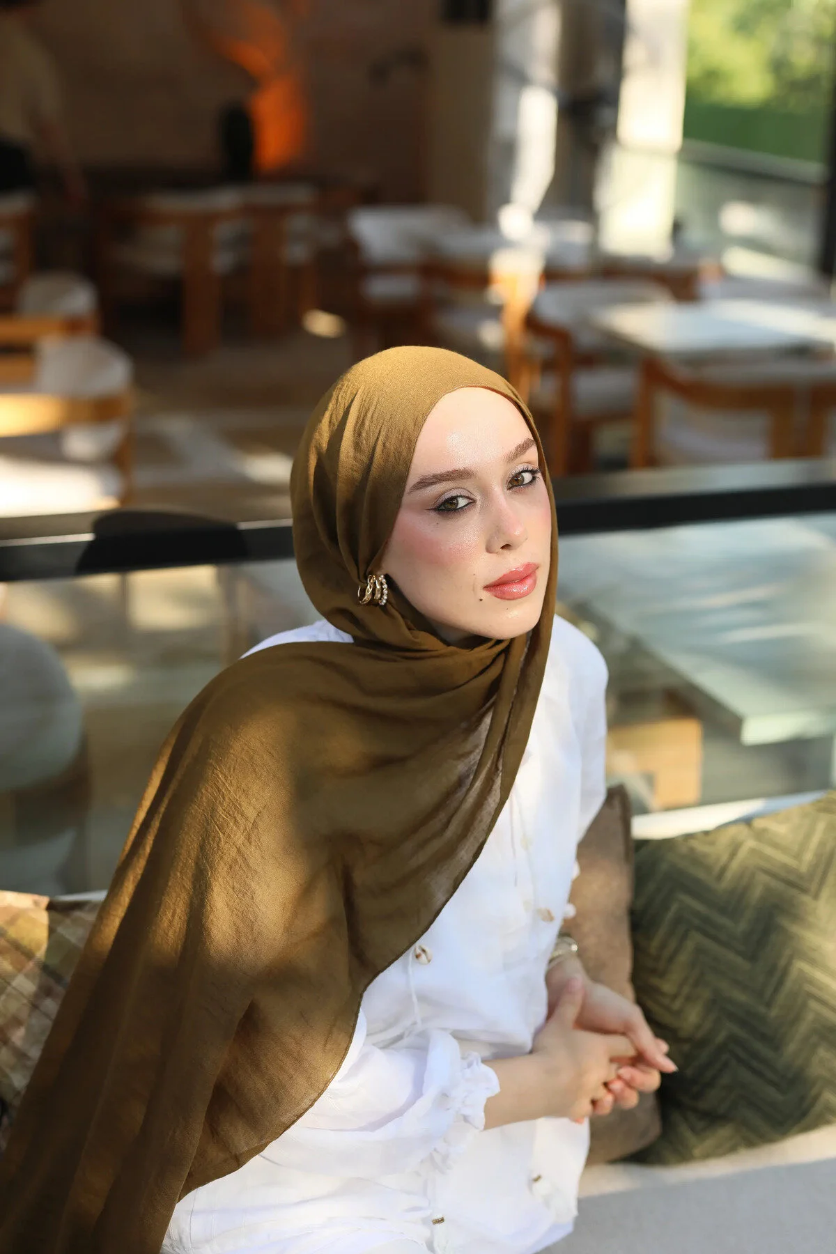 شال نخی نئو رنگ برنز تیره Modakaşmir