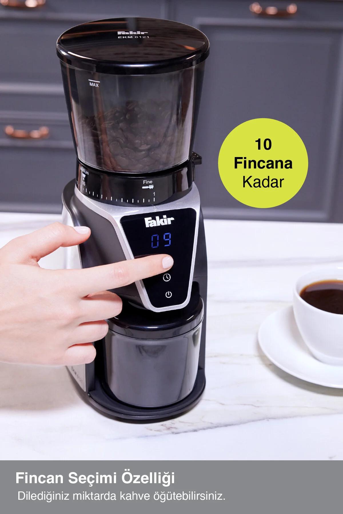 آسیاب قهوه الکترونیکی EKM 6121 اورجینال Fakir