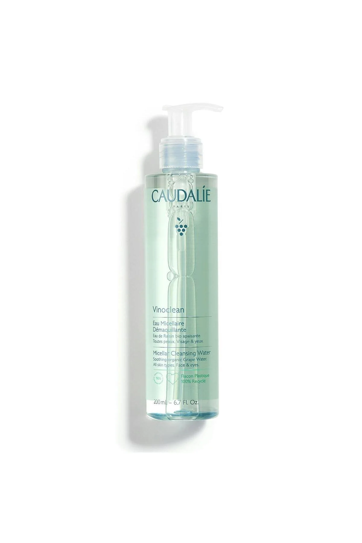 پاک کننده صورت MISEL VINOCLEAN موثر تمیز کردن آب 100 میل Caudalie