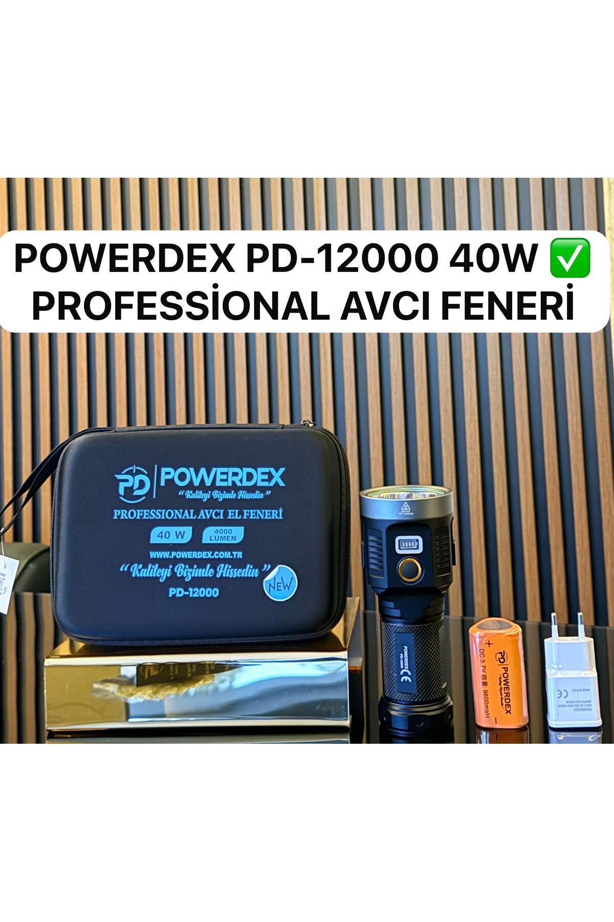 چراغ قوه PD 12000 شکارچی شارژ حرفه ای 40W 4000 لومن powerdex - powerdex - چراغ قوه