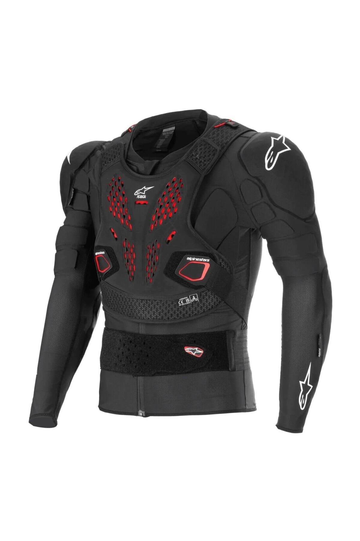 محافظ بالاتنه موتورسیکلت زره بدن BIONIC PRO V3 PLASMA محافظت کامل از سفید قرمز رنگ Alpinestars