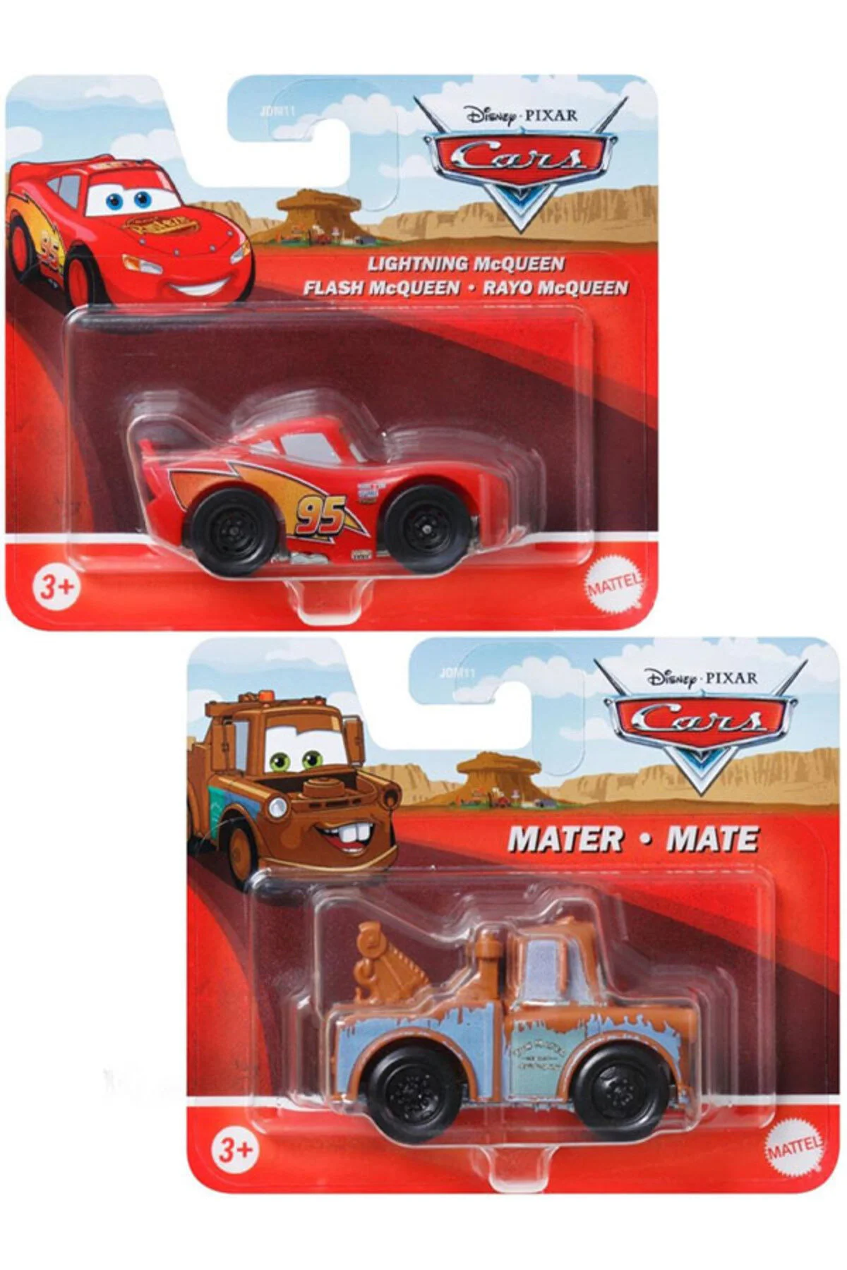ماشین اسباب بازی مجموعه خودروهای DISNEY PIXAR 2 LIGHTNING MCQUEEN AND MATER 7 سانتی متر Cars
