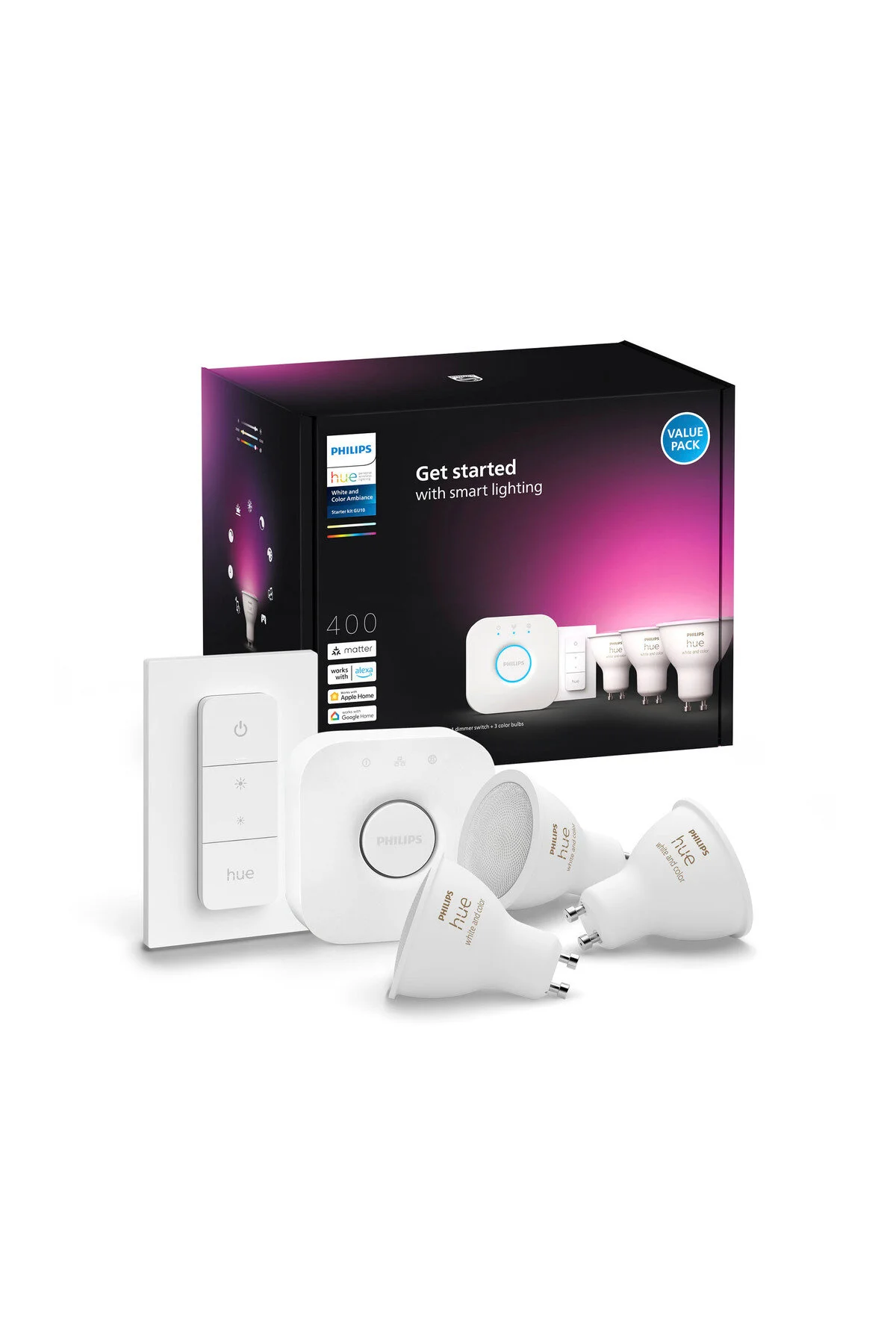 روشنایی هوشمند HUEWCA 4.2W GU10 SMART START SET کنترل شده فیلیپس Philips
