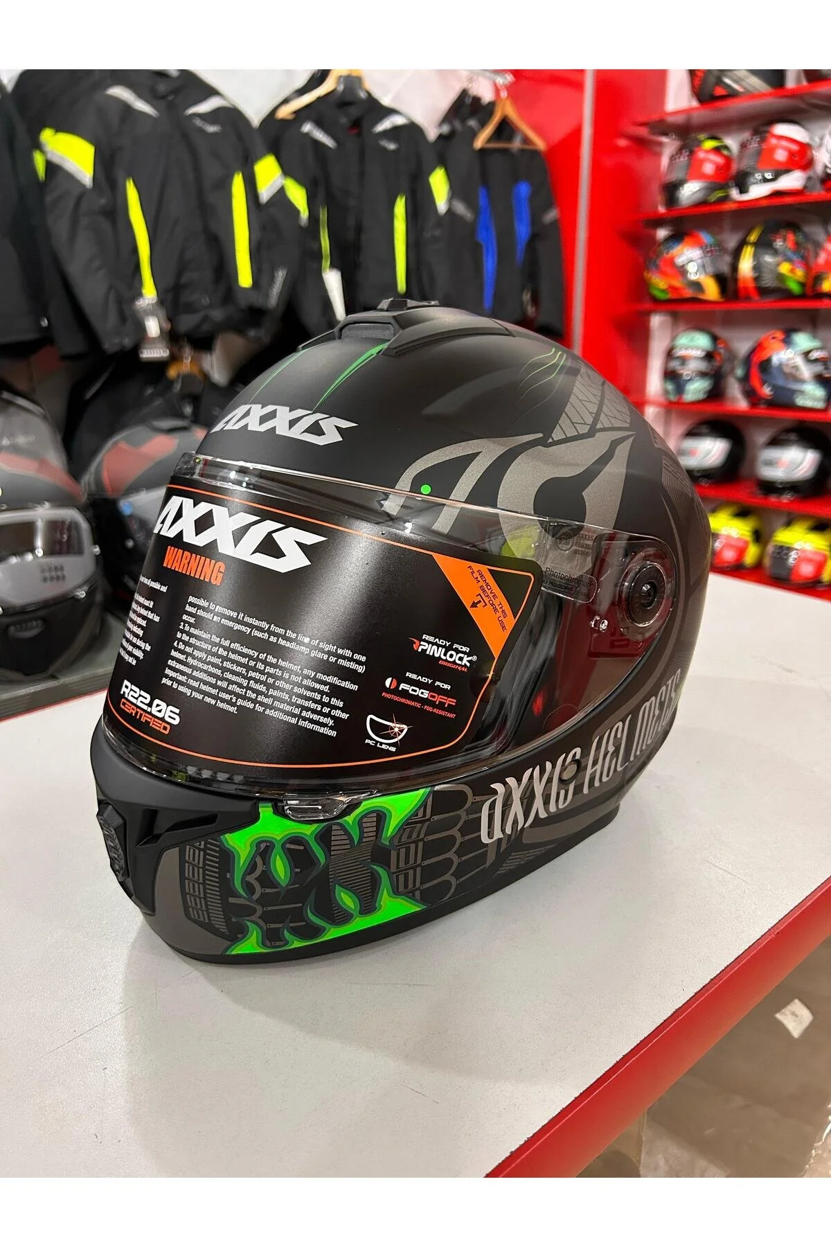 کلاه کاسکت موتورسیکلت مشکی AXXIS DRAKEN S MAORI GIANT B6 MATT GREEN M CYRIL HELMETS