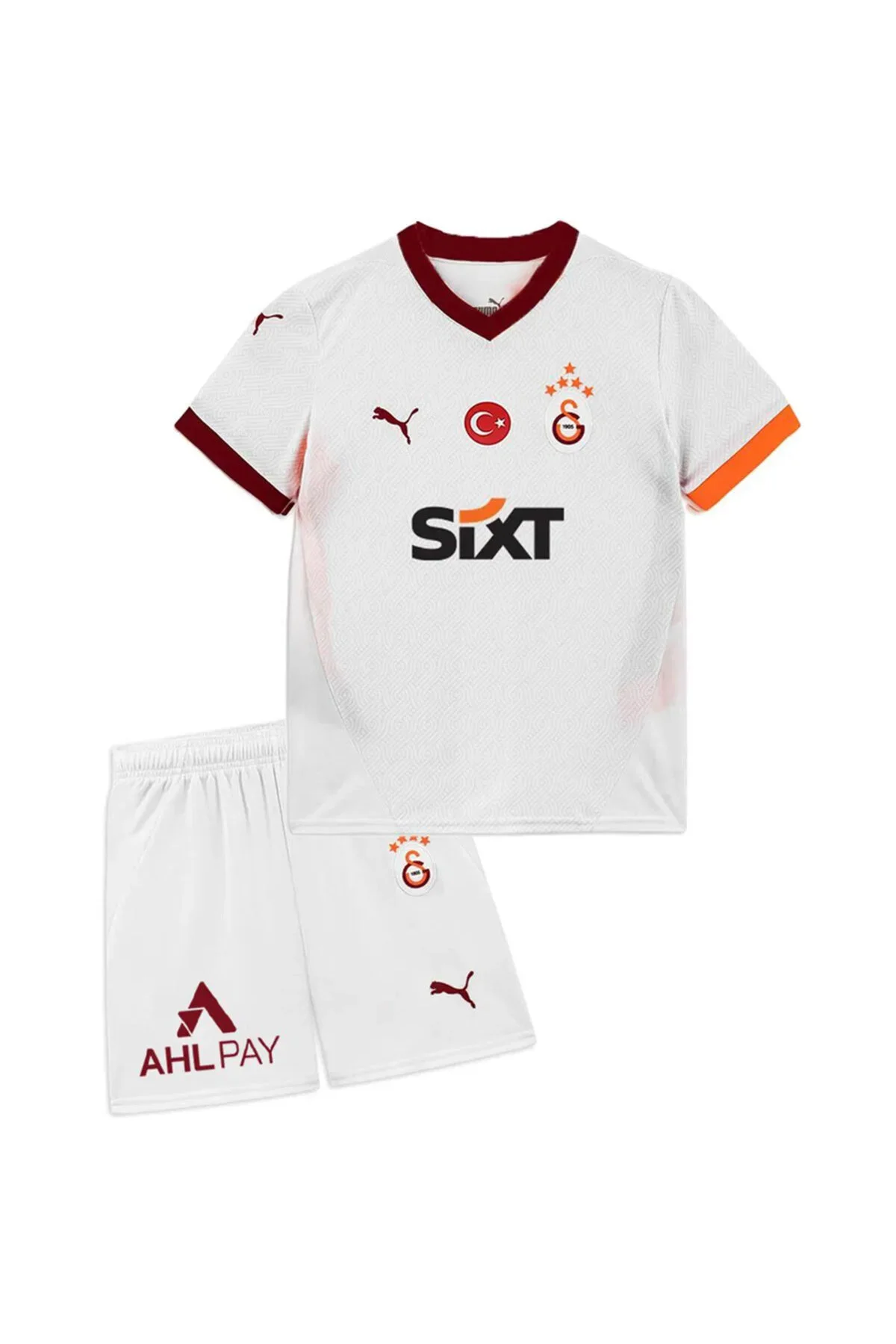 پیراهن فوتبال سفید دخترانه و پسرانه بچگانه مجموعه جابجایی کودکان PUMA 2024 2025 گالاتاسارای Galatasaray