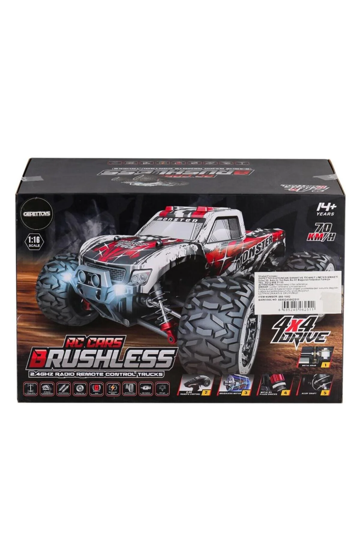 خودروی کنترل از راه دور NESSIWORLD 866 1602 شده 1:16 70 کیلومتر در ساعت ماشین بیس 4X4 Genel Markalar