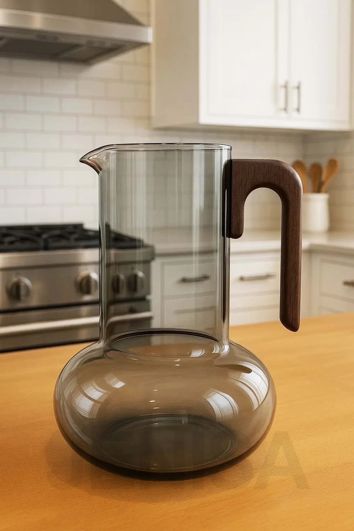 پارچ و تنگ کوزه شیشه ای BOROSILICATE 1200 میلی لیتر شفاف دودی ACACIA SALK Jenisa
