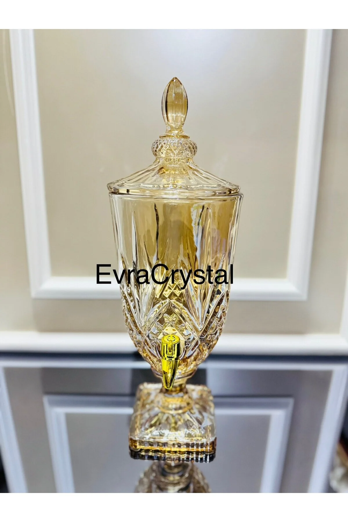 پارچ و تنگ 3.5 لیتری شیشه ای رنگ عسل SEBIL SHERBET M1 EVRA