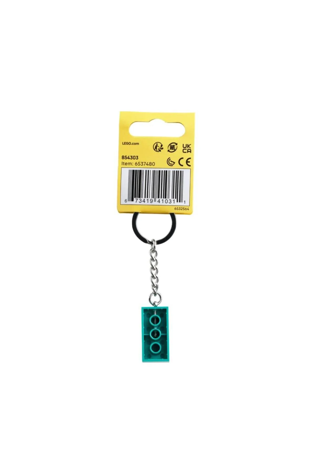 جلیقه کلید جاکلیدی گل میخ 2X4 سبز آبی روشن 854303 اورجینال LEGO