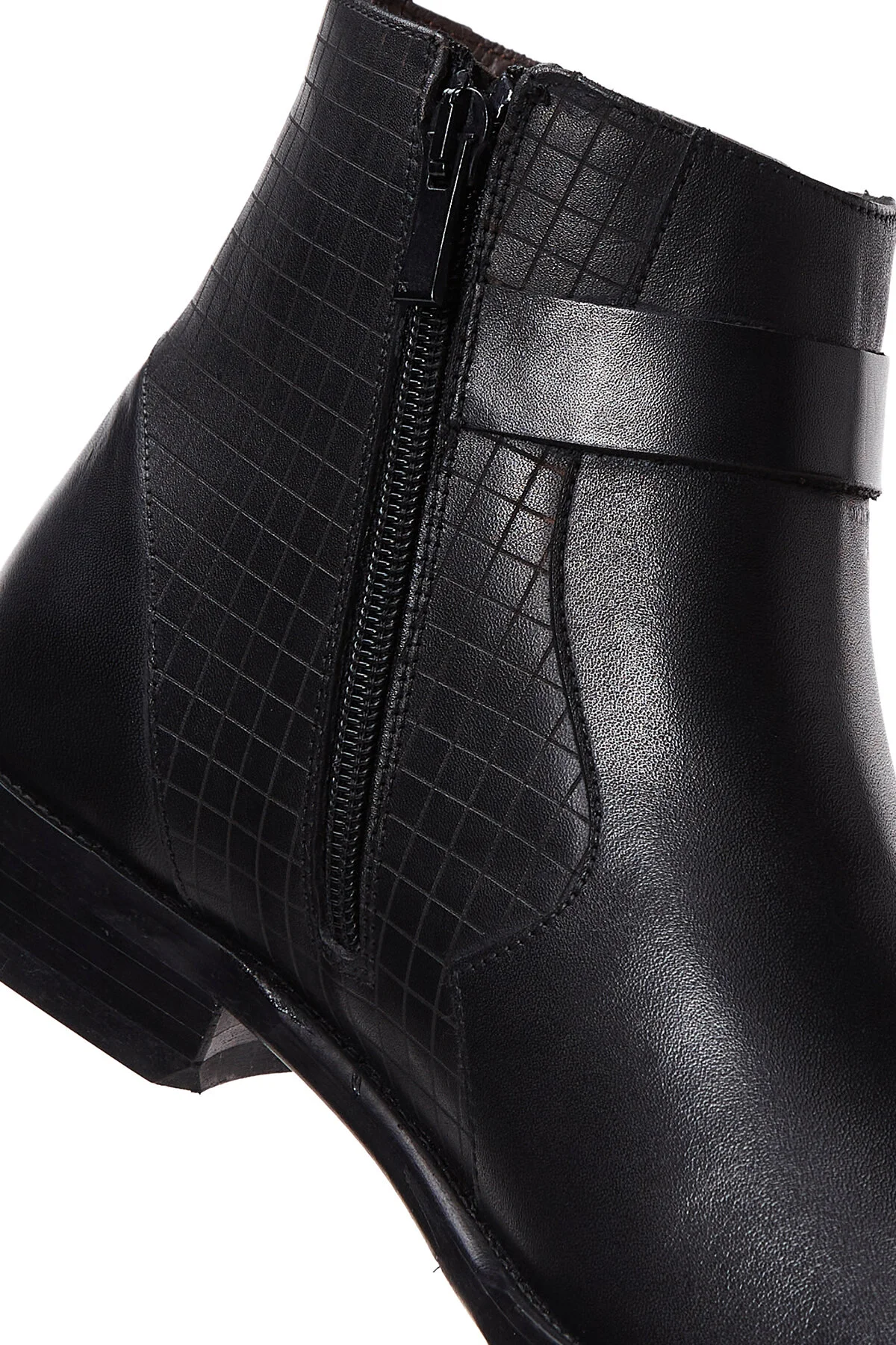 بوت پوتین مردانه مشکی مفصل چرمی کلاسیک Zipper دریمود Derimod