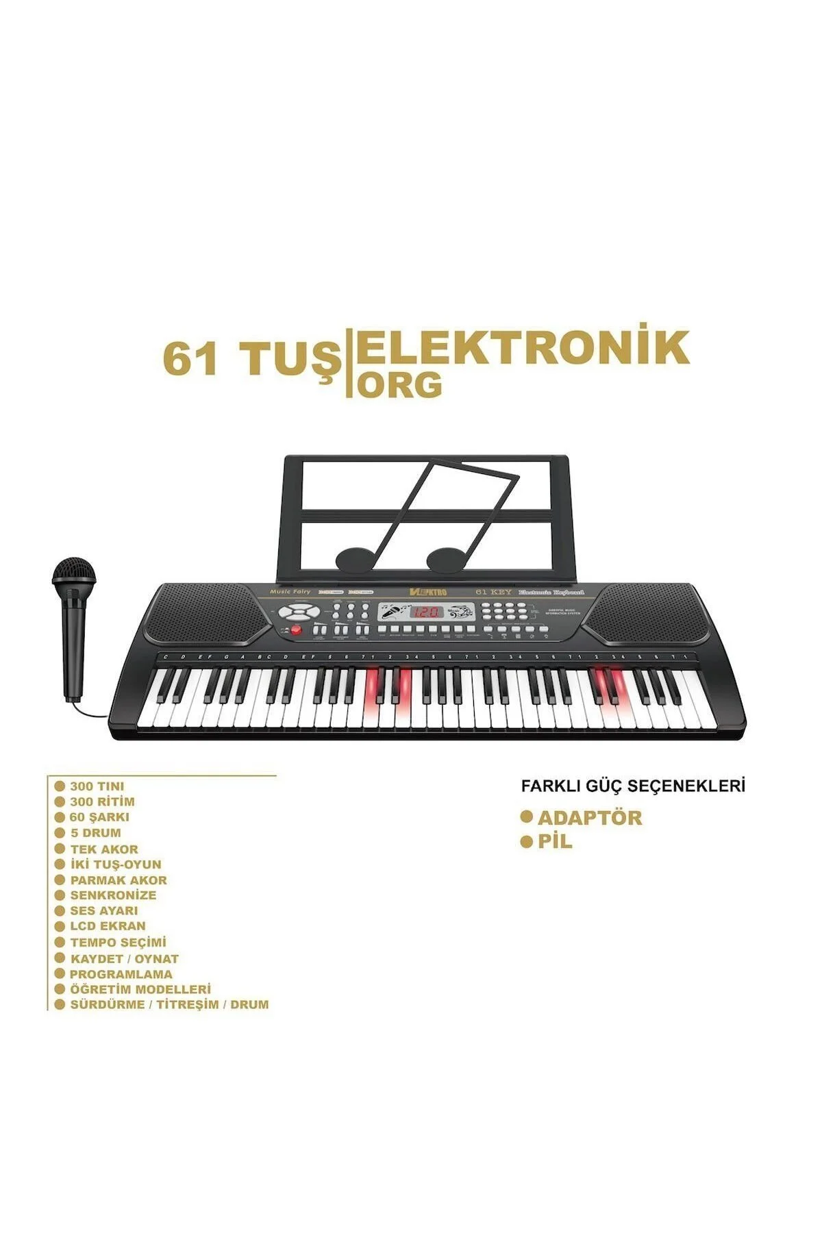 لوازم جانبی ساز فرصت BYR TFL 328 21 VLEKTRO BOXED 61 کلید بزرگ LCD صفحه نمایش الکترونیکی عالی جدید BYR