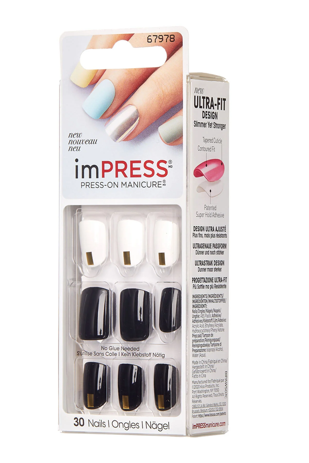 ناخن مصنوعی چسبنده کوتاه مشکی مدل Bıpa110 Impress