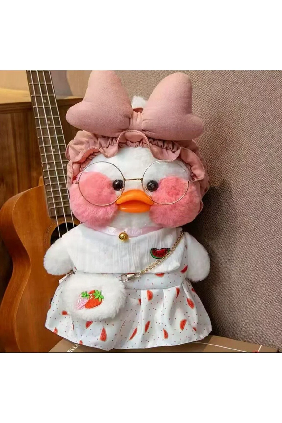 اسباب بازی های پشمی کارتونی KAWAII LALAFANFAN 30 سانتی متری اردک مخمل دار هدیه تولد Zigver