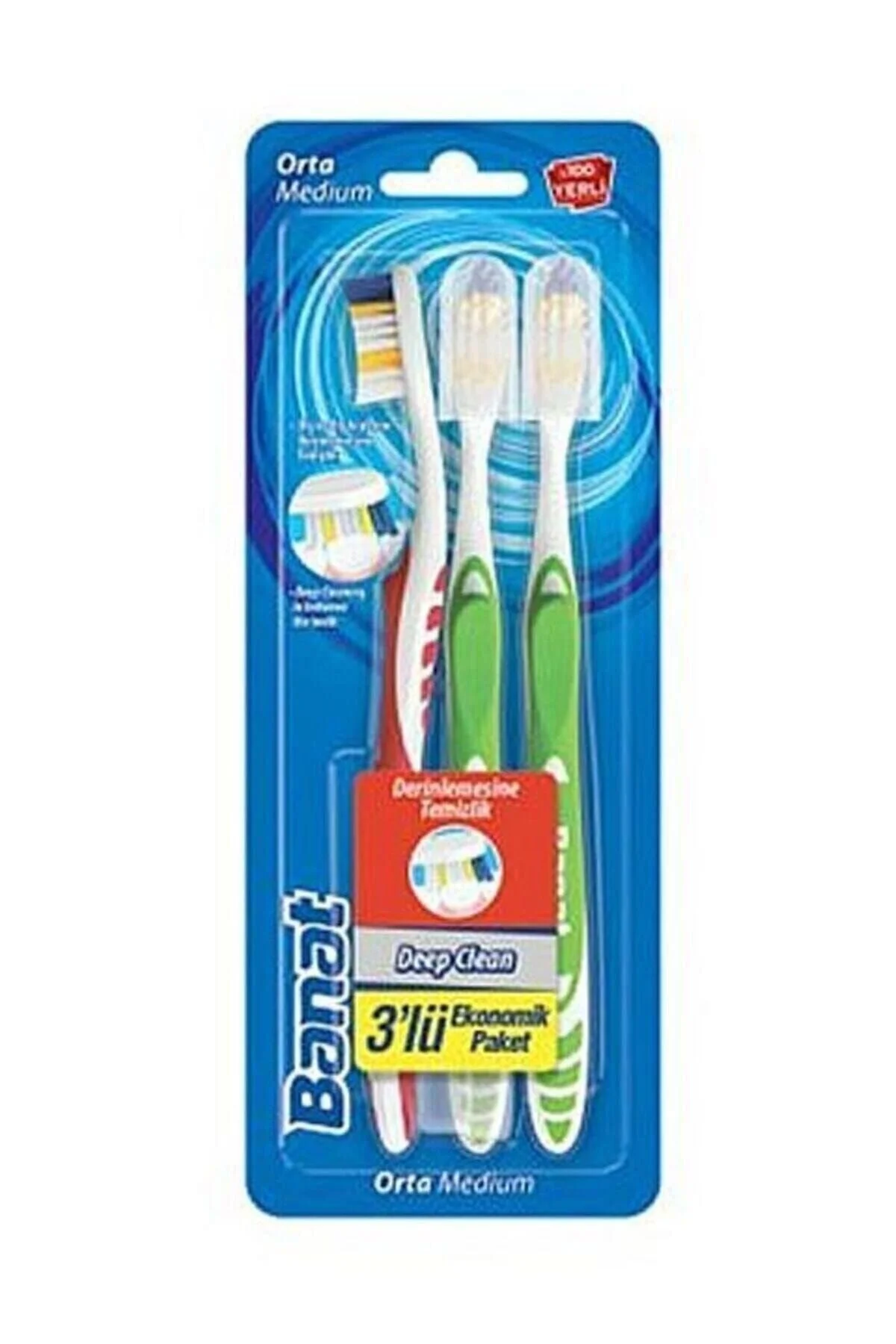 مسواک دستی DEEP CLEAN 3 PACK ECO PK. اورجینال Banat