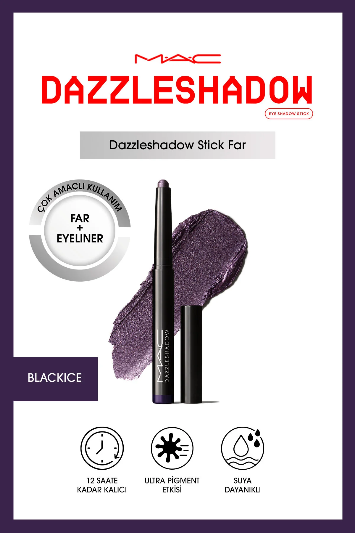 سایه چشم DAZZLESHADOW چوب دور سیاه اورجینال Mac