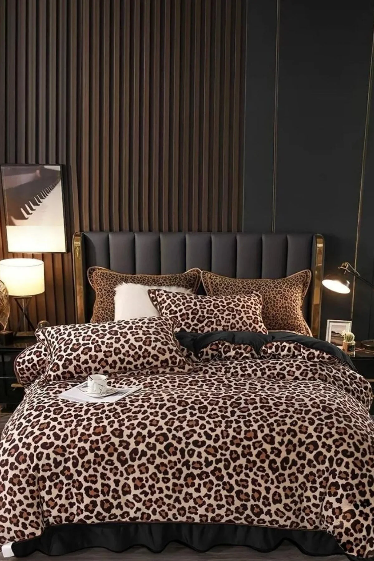 کاور لحاف دو نفره مجموعه پوشش دوتایی LEO PURE مورد 2 لیان 100 ٪ PAMUKLEOPAR Sheri Home Tekstil