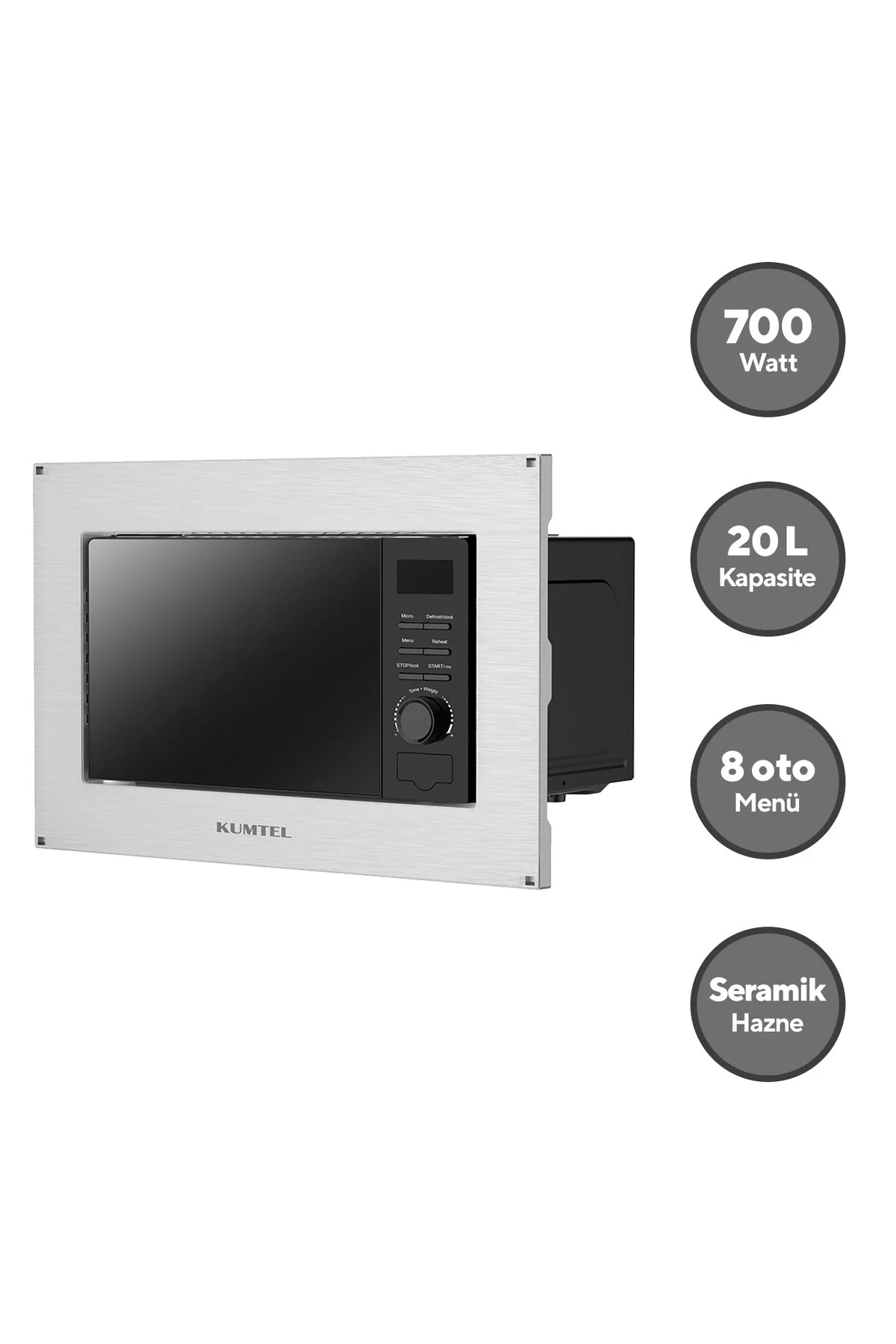 مایکروویو مایکروفر توکار دیجیتال خاکستری HMB20 02 اورجینال KUMTEL