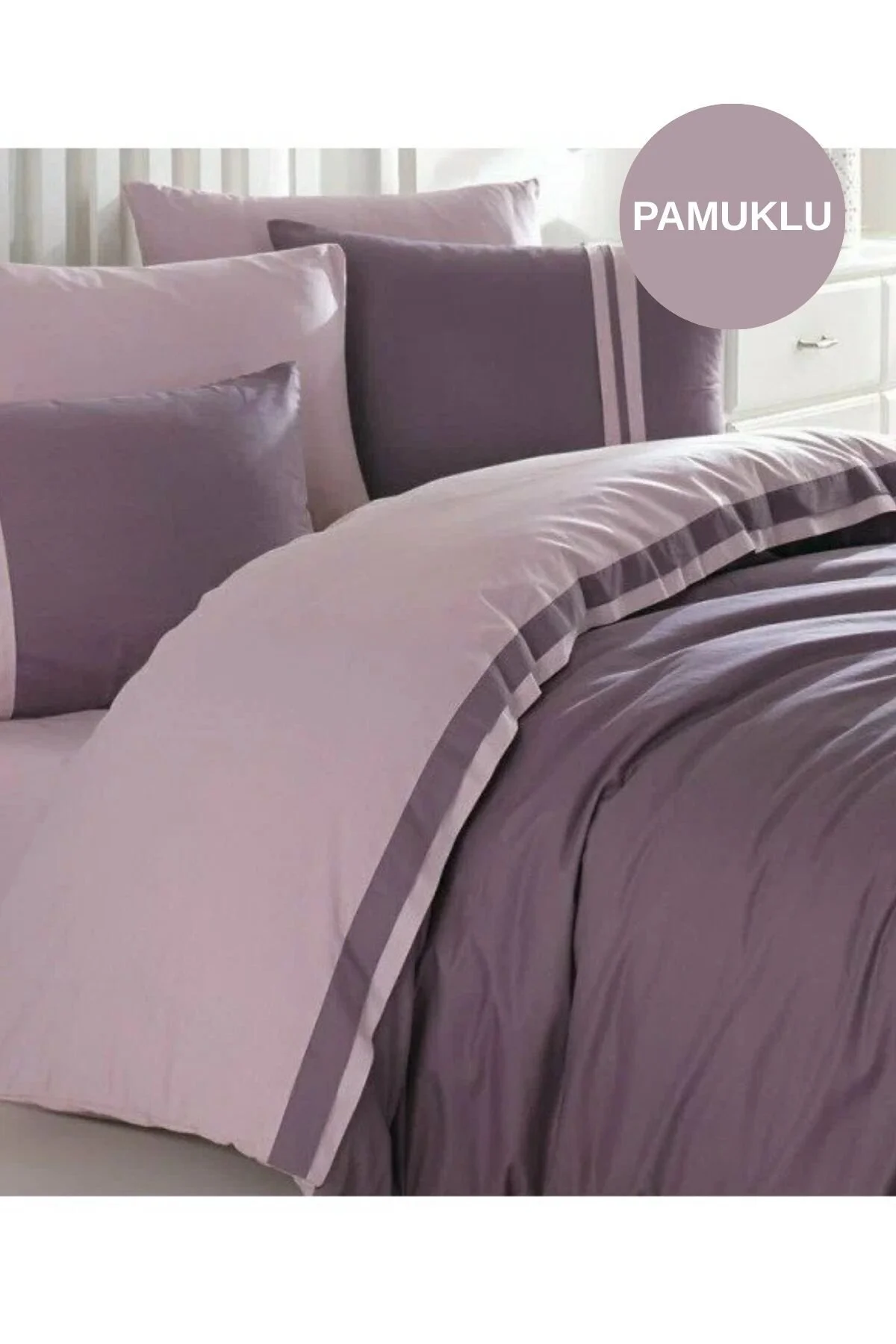 کاور لحاف دو نفره مجموعه پوشش دوتایی DUVET PURE DRYU مورد 2 بالش LI من 100 ٪ پنبه بودم. Sheri Home Tekstil