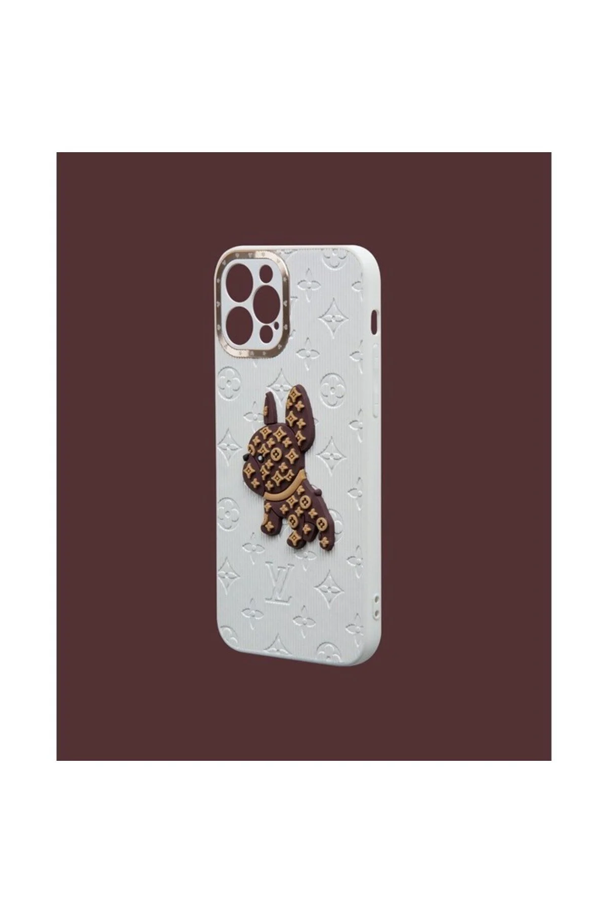 کاور و قاب گوشی برجسته سه بعدی سفید IPHONE 16 PROMAX DUKKANCASE