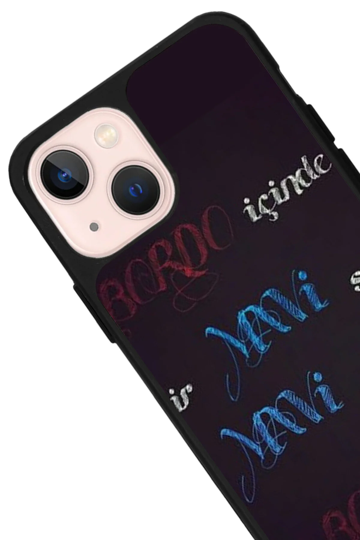 کاور و قاب APPLE IPHONE 13 سازگار با چاپ مشکی مات سیلیکون نرم محافظ پوشش ضربه‌گیر Aksel Kılıf